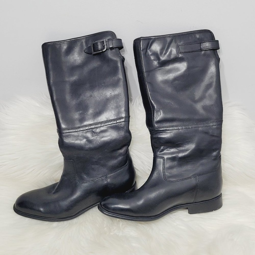 Rockport | Womens Sherpa Fleece Lined Leather Boots Adjustable Strap Mid Calf 7
